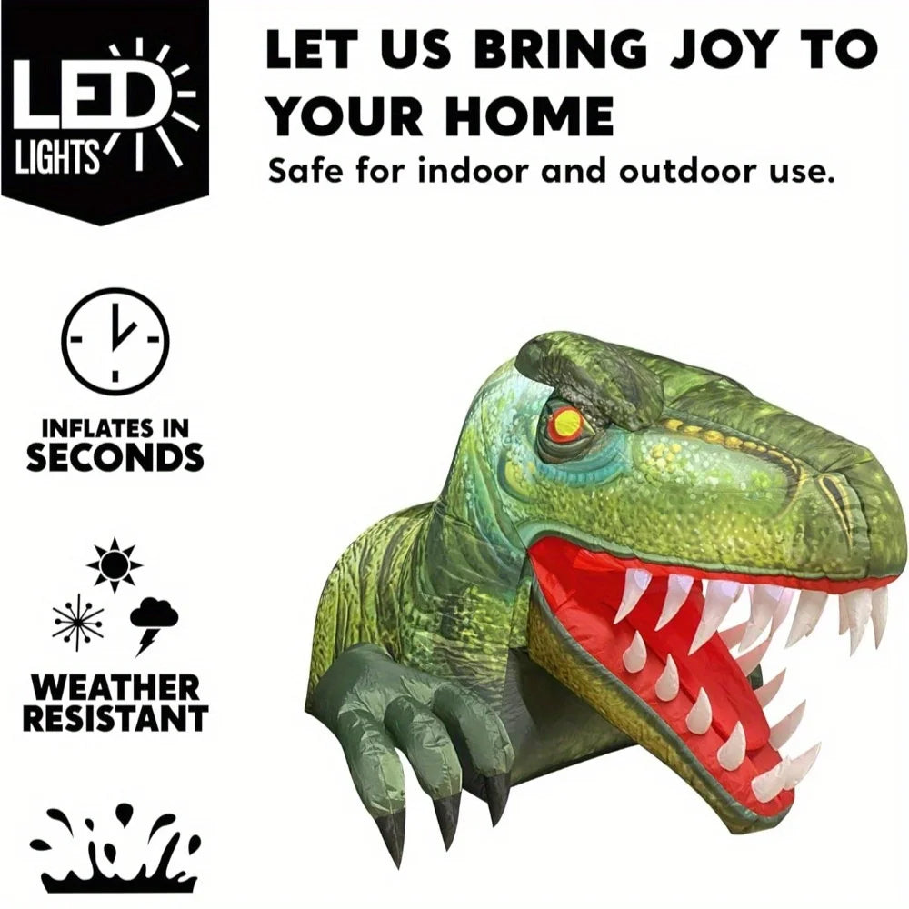 Animated Halloween Dinosaur Inflatable Outdoor Yard Decoration With Led Lights