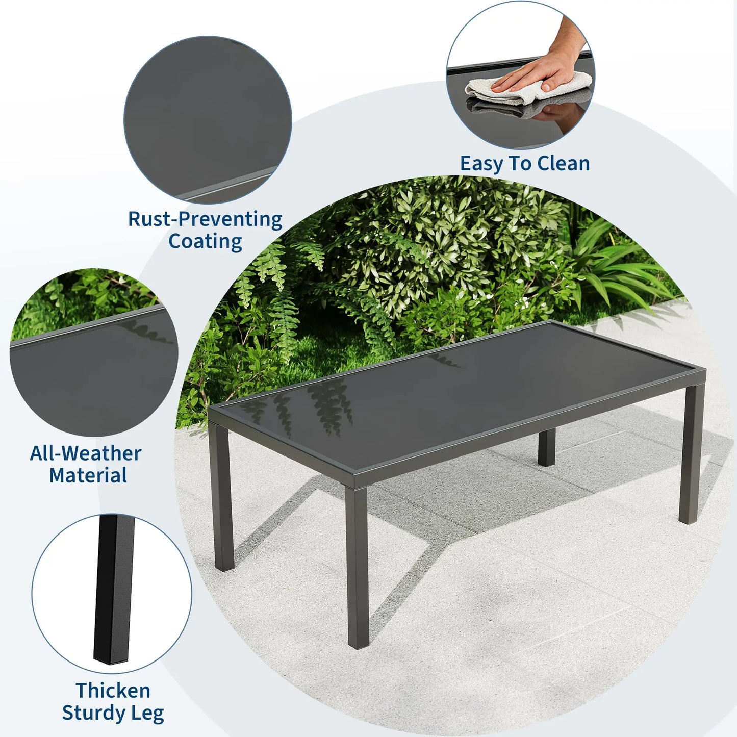 Modern 4 Piece Metal Patio Furniture Set Breathable Mesh Outdoor Loveseat & Chairs With Table For Deck Apartment Porch Backyard