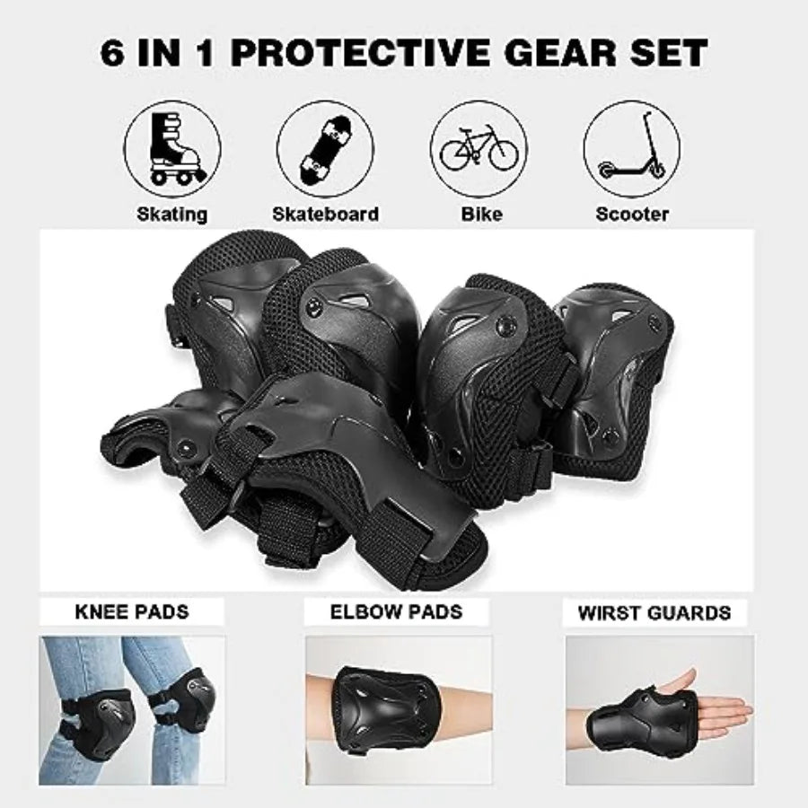Roller Skating Protective Gear Adult Knee Elbow Pads Wrist Guards
