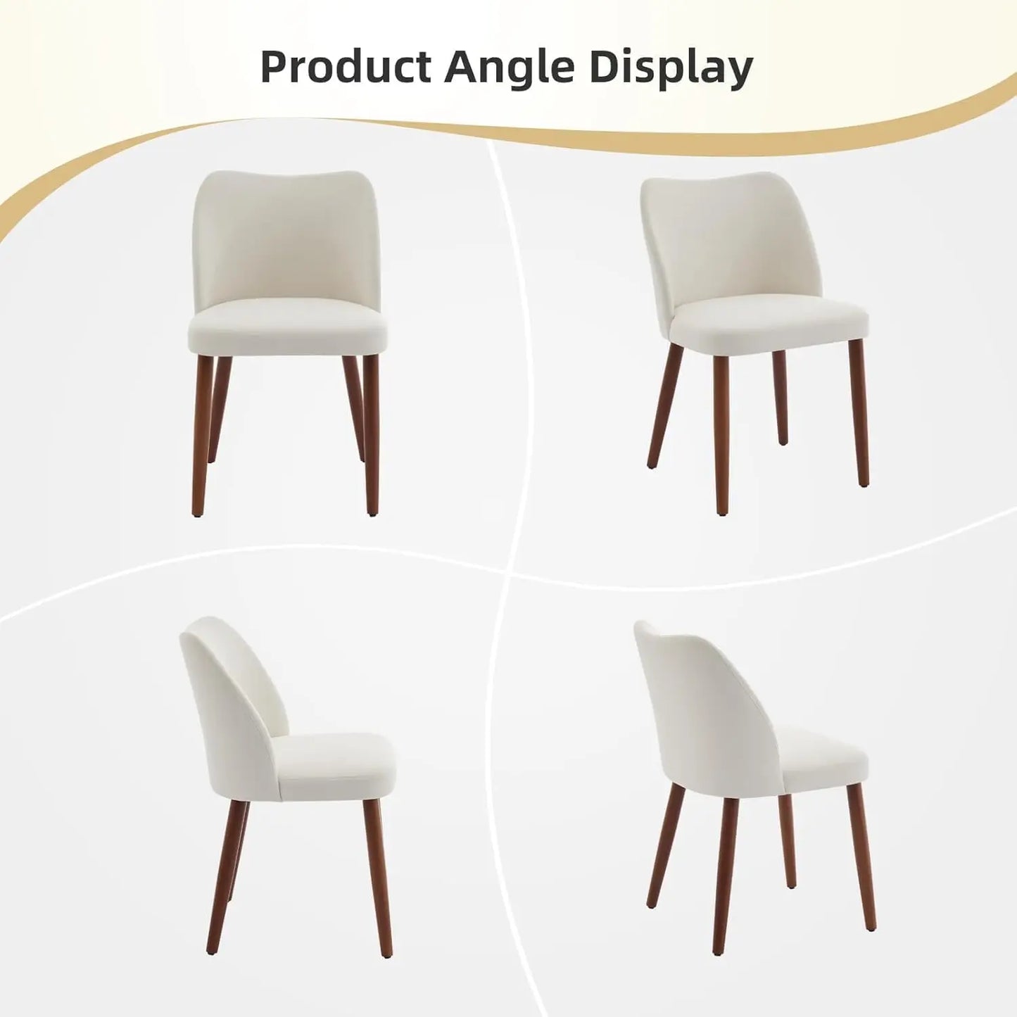 HobbyLane Mid Century Modern Dining Chairs Set 2 Linen Upholstered