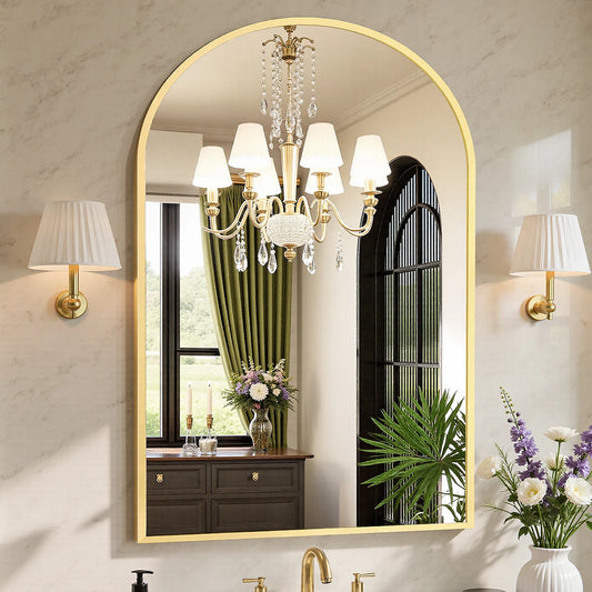 JHK Modern Arched Wall Mirror For Bathroom And Vanity
