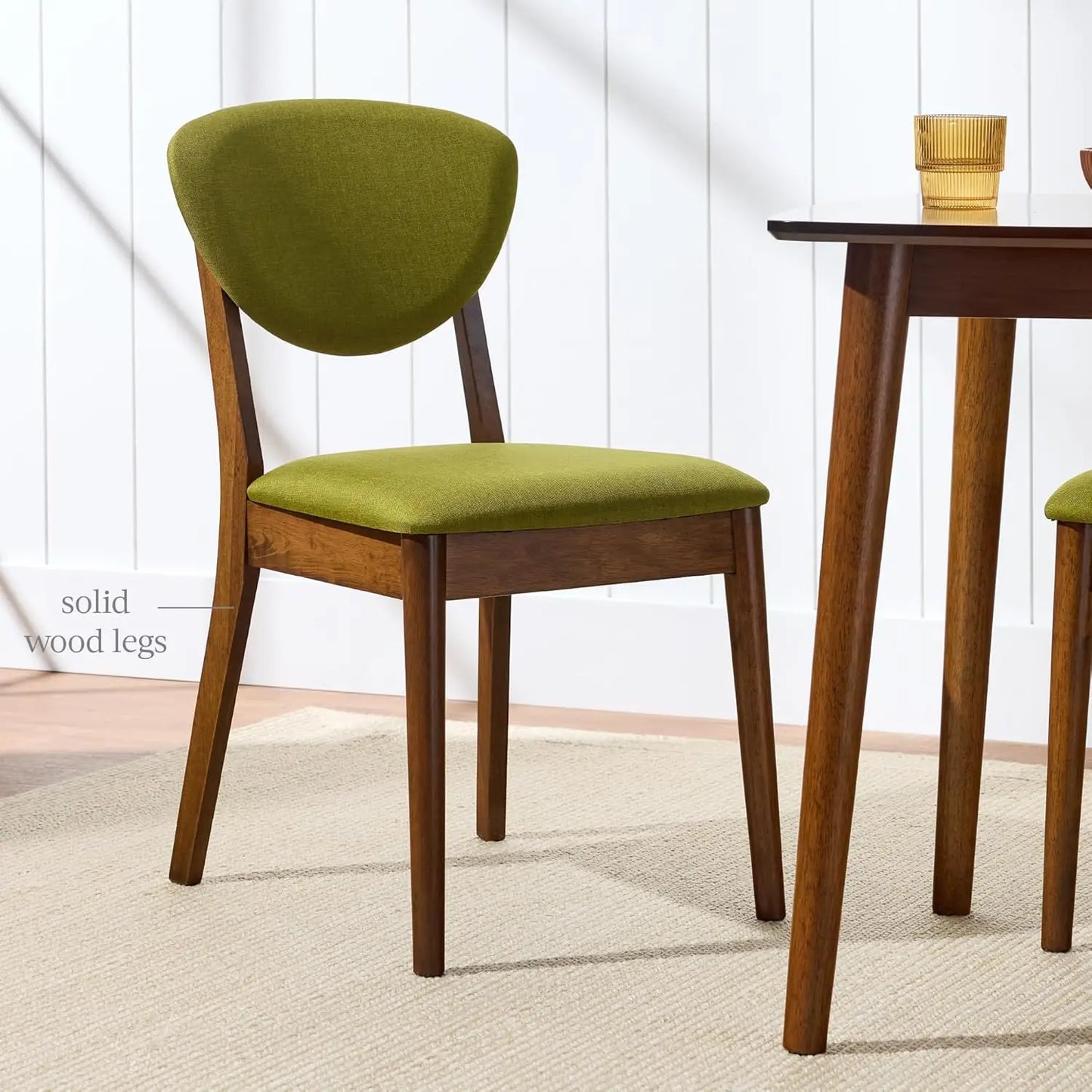Mid Century Modern Dining Chairs With Padded Backrest