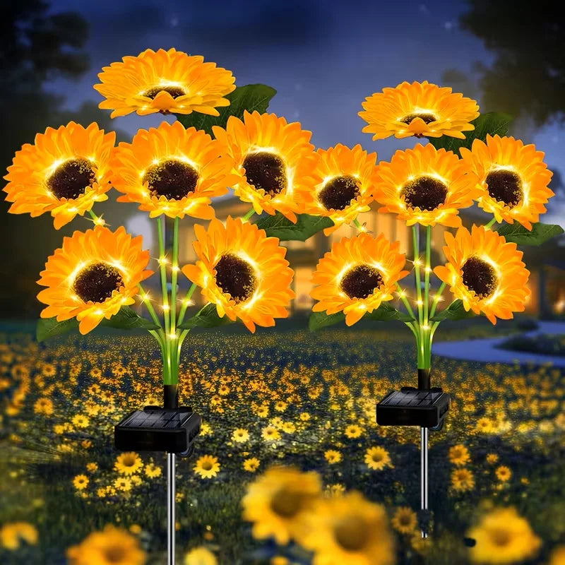 KPSTEK Solar Sunflower Lights Waterproof Outdoor LED Garden Decor