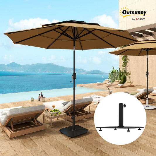 Outsunny Heavy Duty Metal Patio Umbrella Base Stand