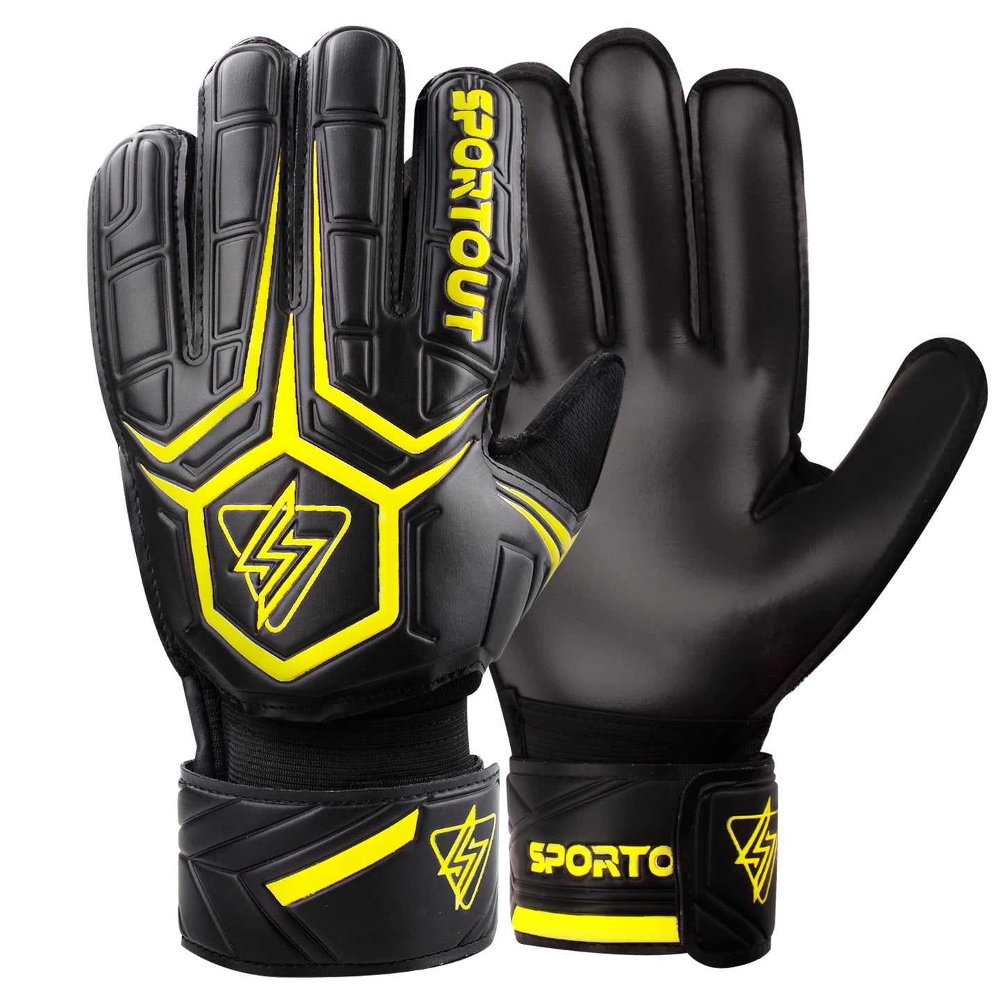 Sportout Goalie Soccer Gloves FingerSave For Kids With 4mm Latex