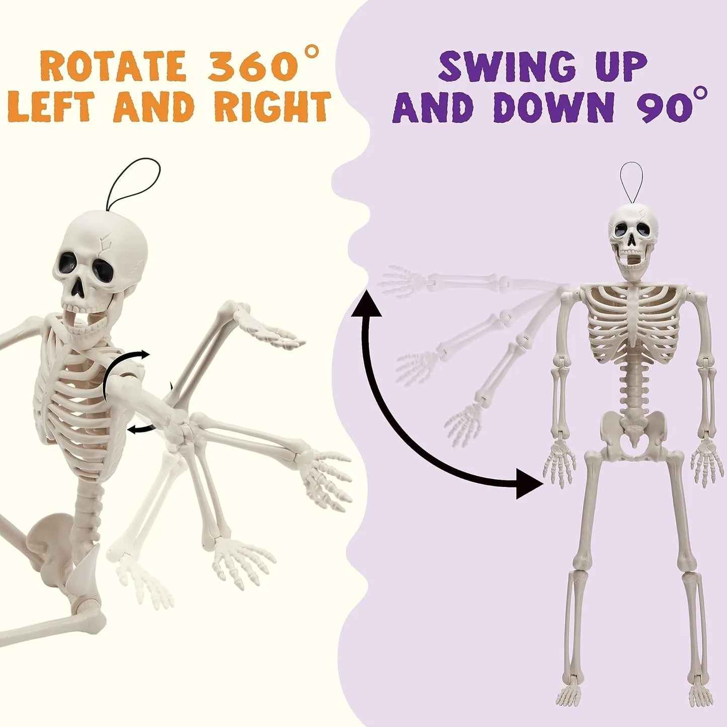 Hanging Posable Nylon Skeletons For Halloween Yard Decor