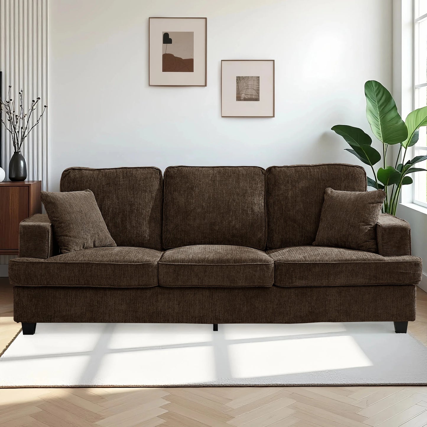 Cloud Chenile Sofa Modern 3 Seater for Living Room