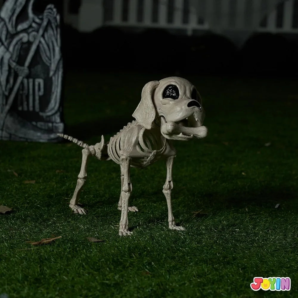 Realistic Posable Halloween Dog Skeleton Garden Decoration