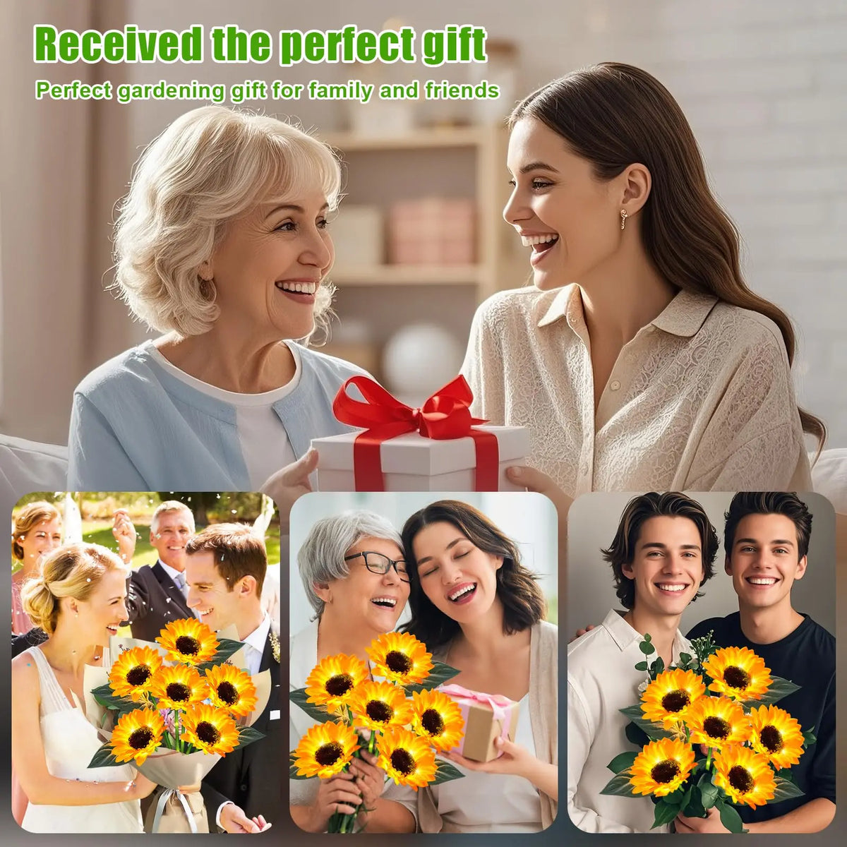 KPSTEK Solar Sunflower Lights Waterproof Outdoor LED Garden Decor