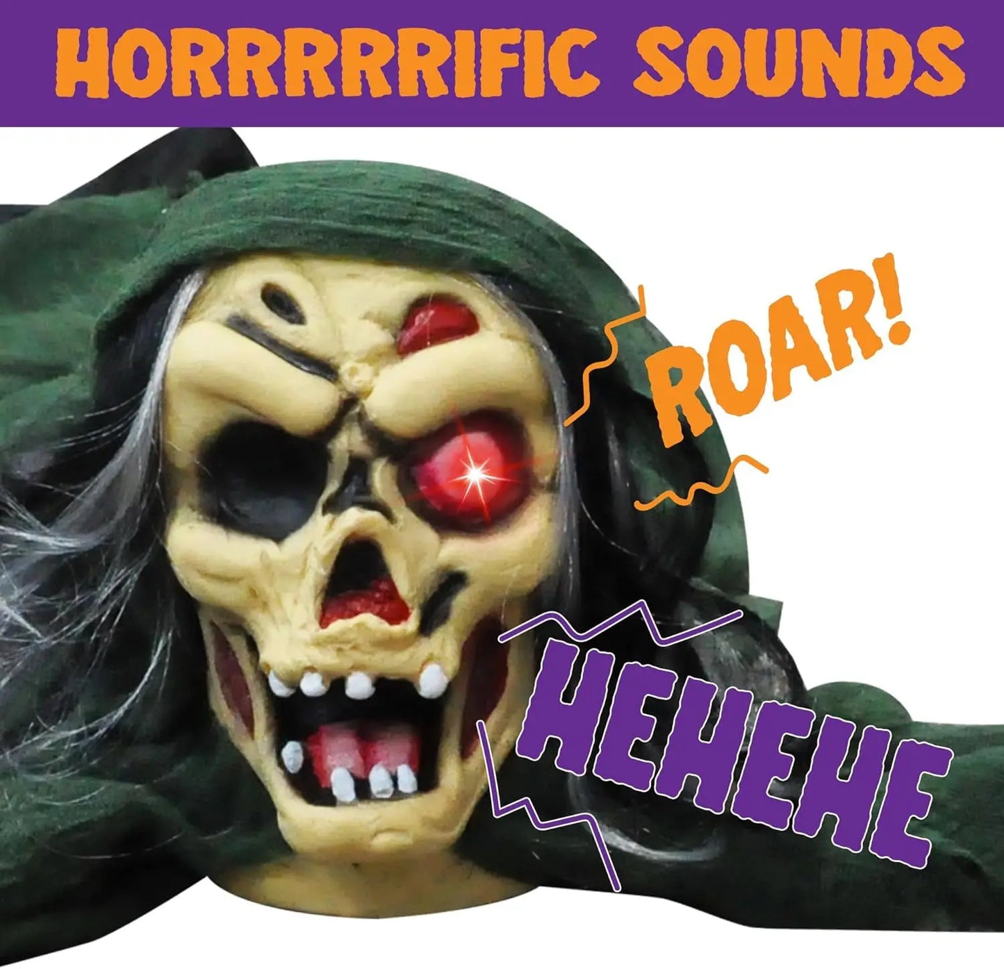 Halloween Outdoor Decoration Zombie Groundbreaker, Outside Halloween Graveyard Decor, Zombie Prop with Creepy Sound and Glowing Eyes, Scary Groundbreaker Decorations for Lawn Yard, Photobooth Props