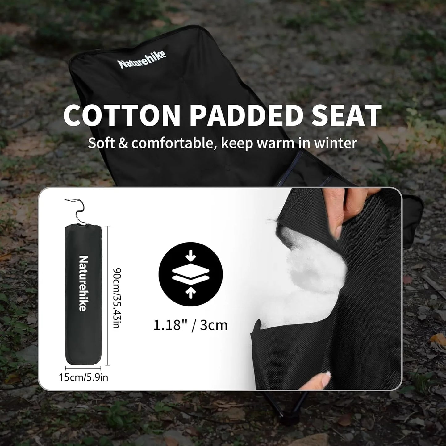 Naturehike Sea Star Recliner Outdoor Folding High Back Moon Chair 2-Position Adjustable Portable Camping Chair for Relaxing Foldable Leisure Travel Furniture Picnic