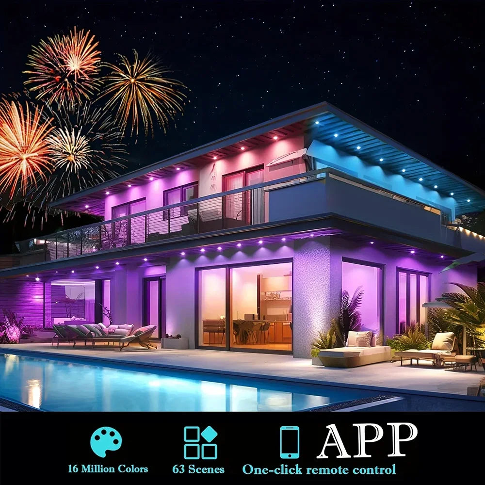 MIMIRGB Outdoor LED Eaves Lights With App Control and Scenes