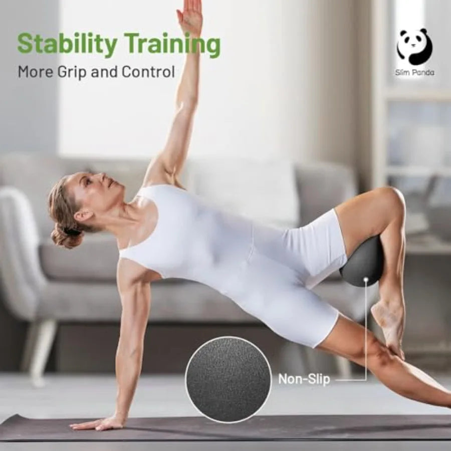 9 Inch Pilates Ball - Anti-Burst Mini Yoga Ball with Needle Valve Pump - Small Exercise Core Ball for Barre, Stability and Phys