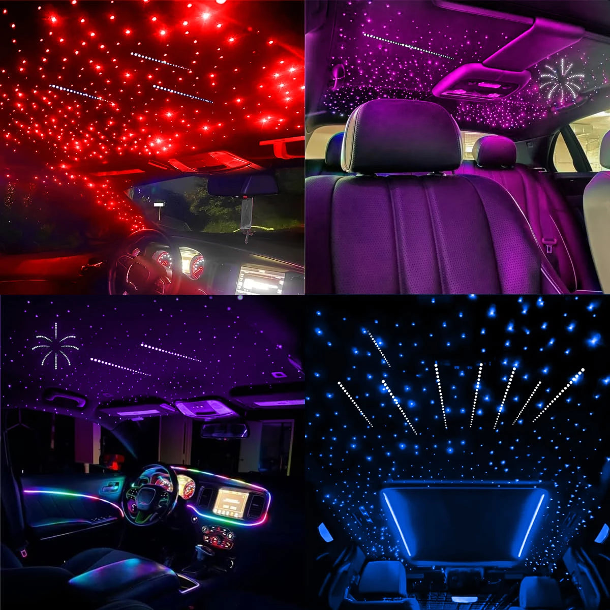 32W Twinkle Meteor 2 in 1 Starlight Headliner Light Kit, Fiber Optical Cable RGBW Light for Car/Home, APP/Remote Control ﻿