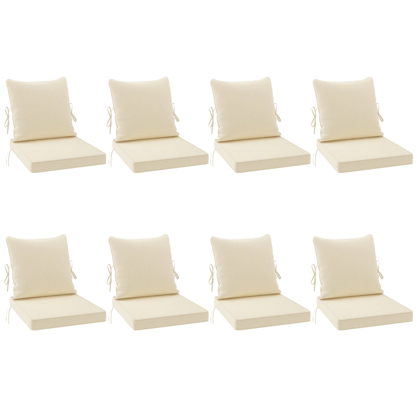 Outdoor Chair Cushions Set of 2, 24"× 24" Outdoor Sofa Replacement Cushions with Removable Cover for Patio Furniture