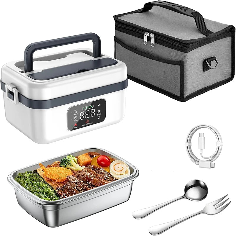 Rechargeable Timer Heating Lunch Box 8000mAh Portable Food Warmer