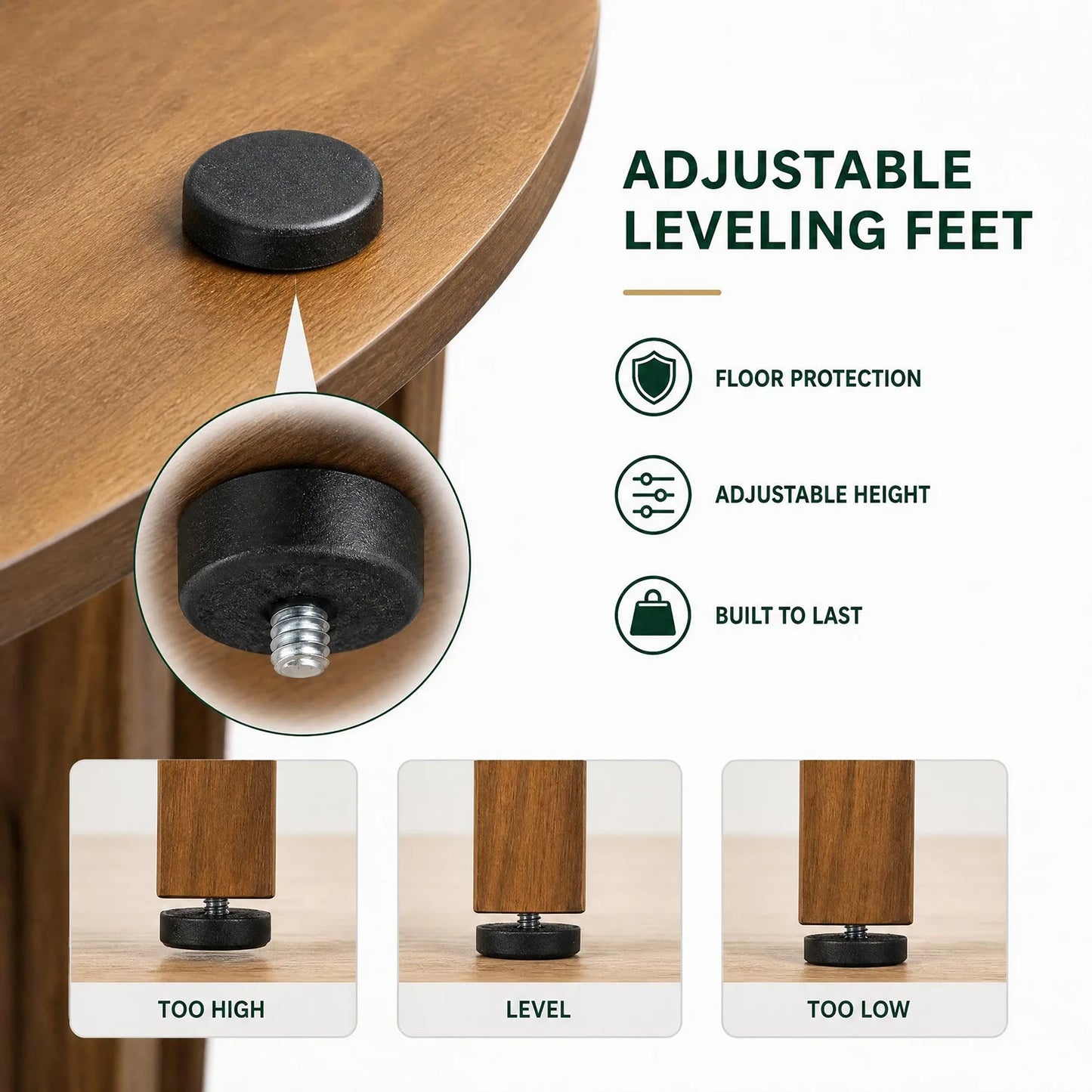 47 Inch Round Dining Table For 4-6, Modern Circle Kitchen Table With Open Arch Pedestal Base For Dining Room Breakfast Nook