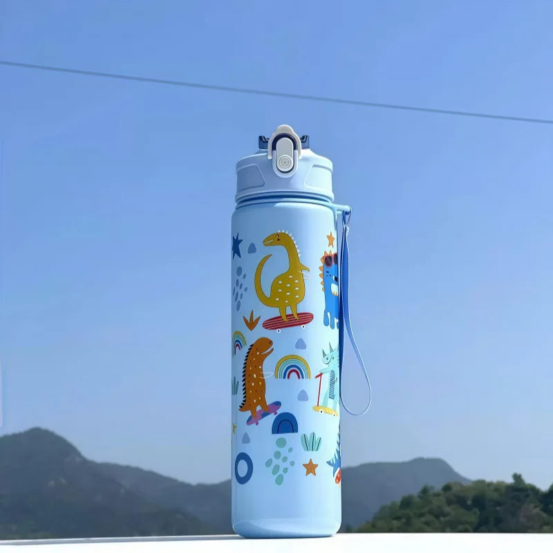 Dinosaur Kids Water Bottle Leakproof Sippy Cup With Silicone Straw