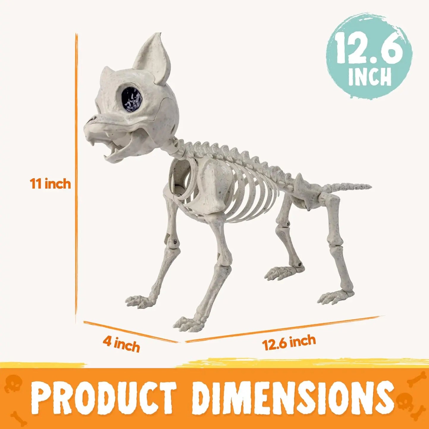 Nylon Chihuahua Dog Skeleton Halloween Decoration With Posable Joints