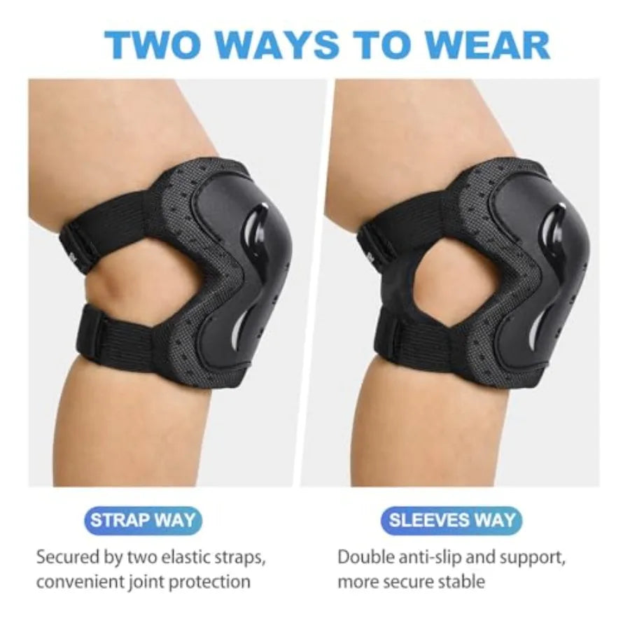 Universal Knee Elbow Wrist Guards Protective Gear Set For Skating