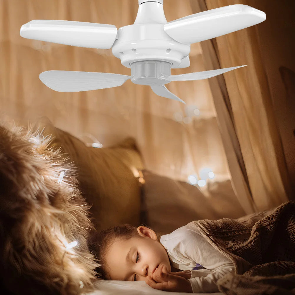 Modern Ceiling Fan with LED Light Remote Control Silent Ceiling Fan for Bedroom Kitchen Living Room