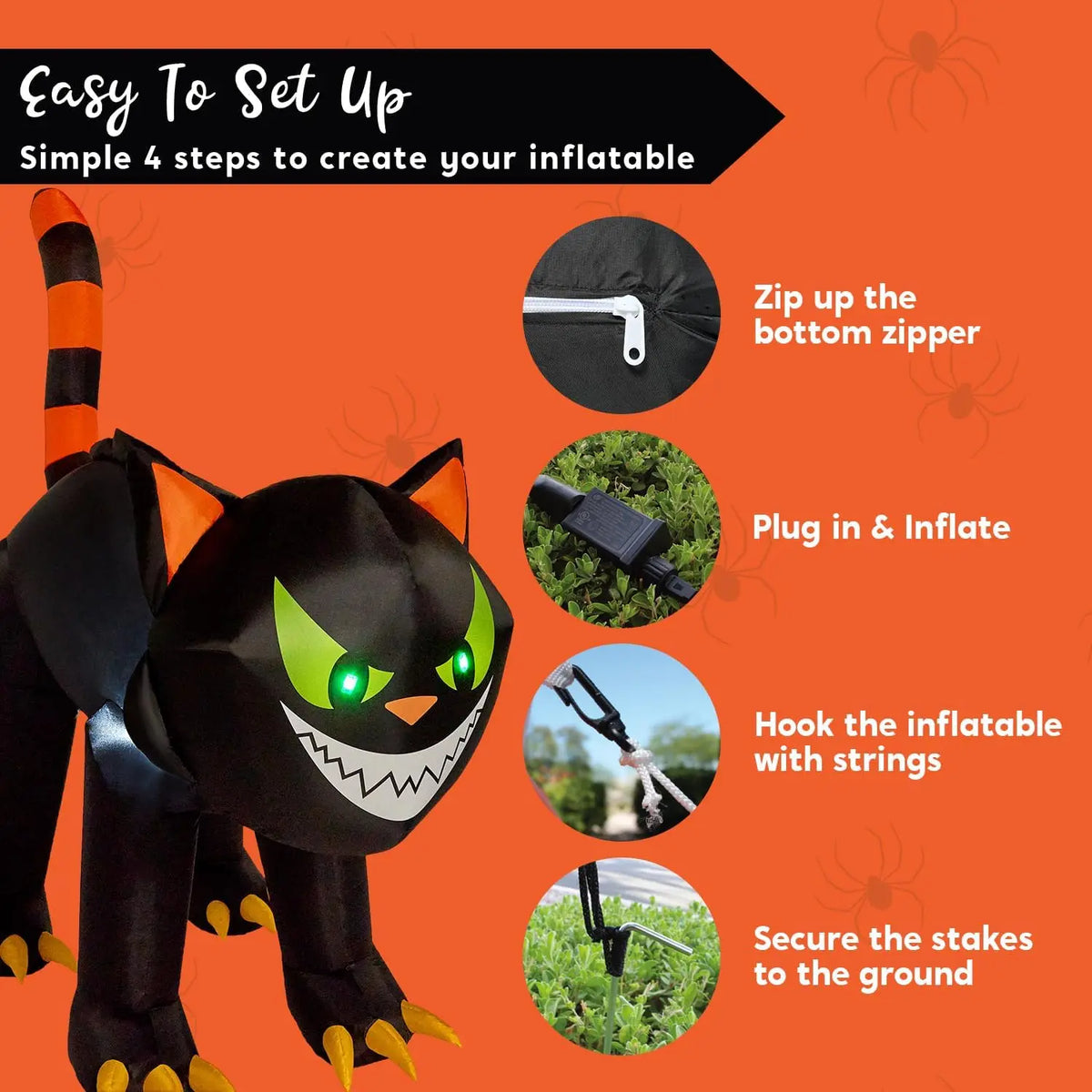 Joyfy Halloween Moving Head Inflatable Led Lights Outdoor Yard Decor