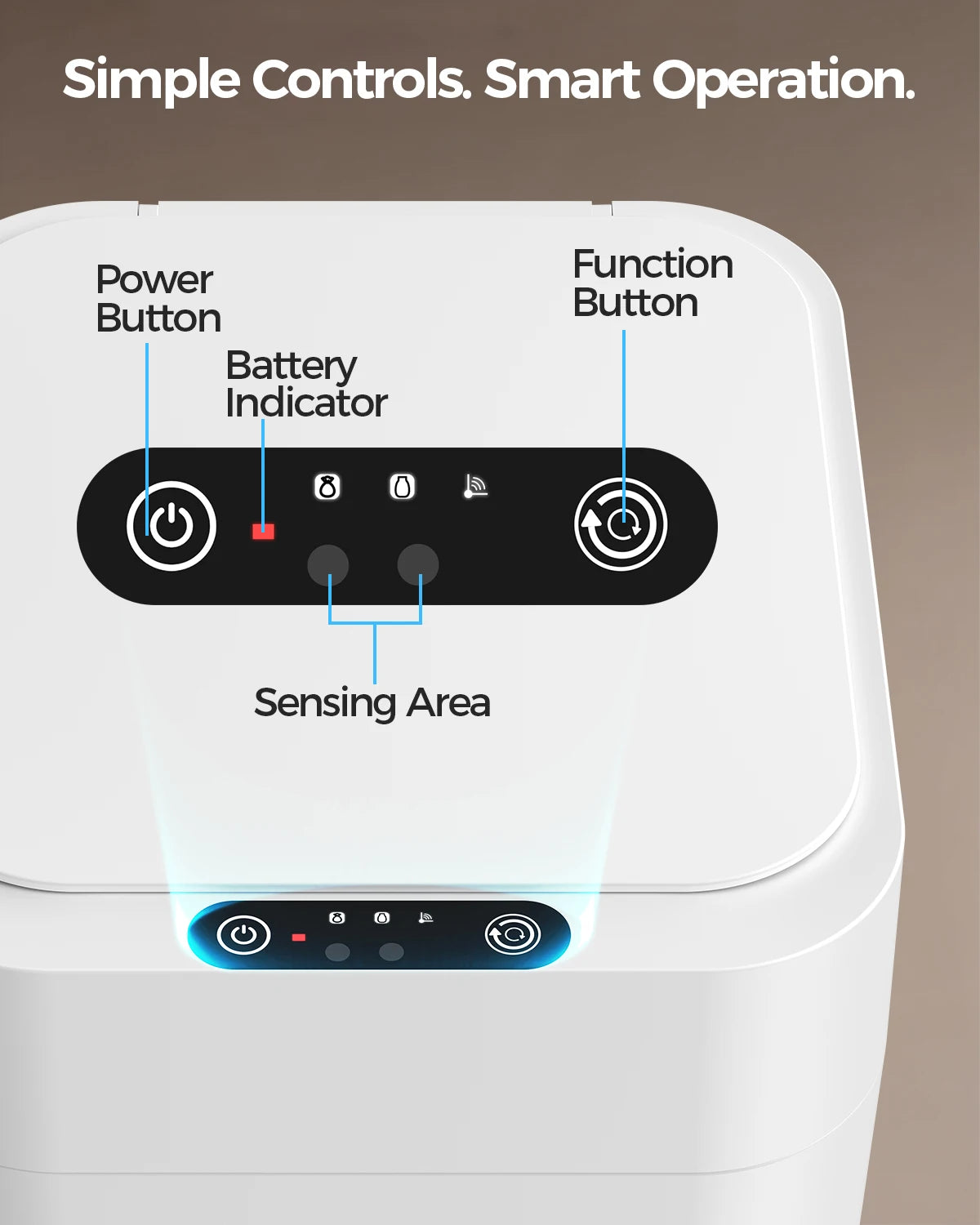 Smart Automatic Touchless Trash Can With Self Sealing Lid