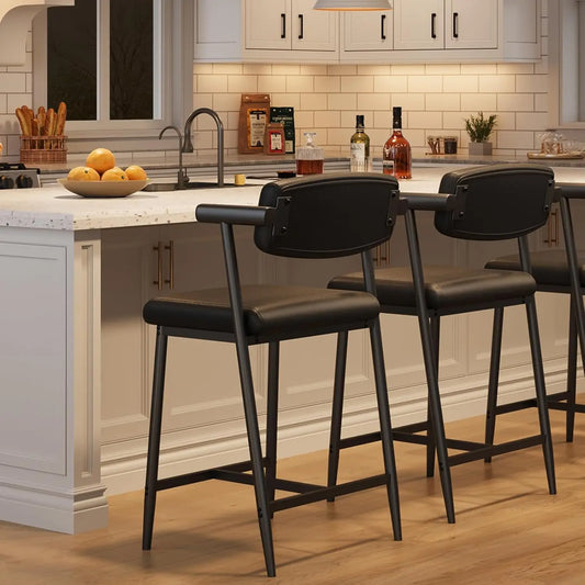 Twister Ck Upholstered Metal Bar Stools With Supportive Backrests