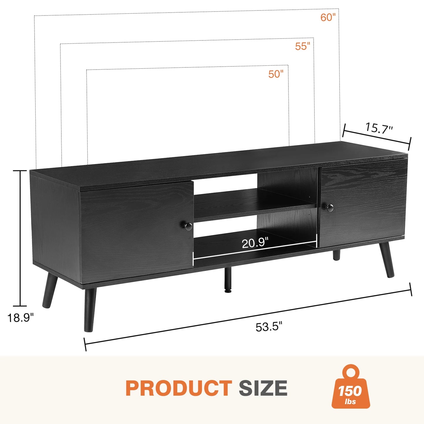 JHK Wooden Fireplace TV Stand For Living Room Entertainment Center