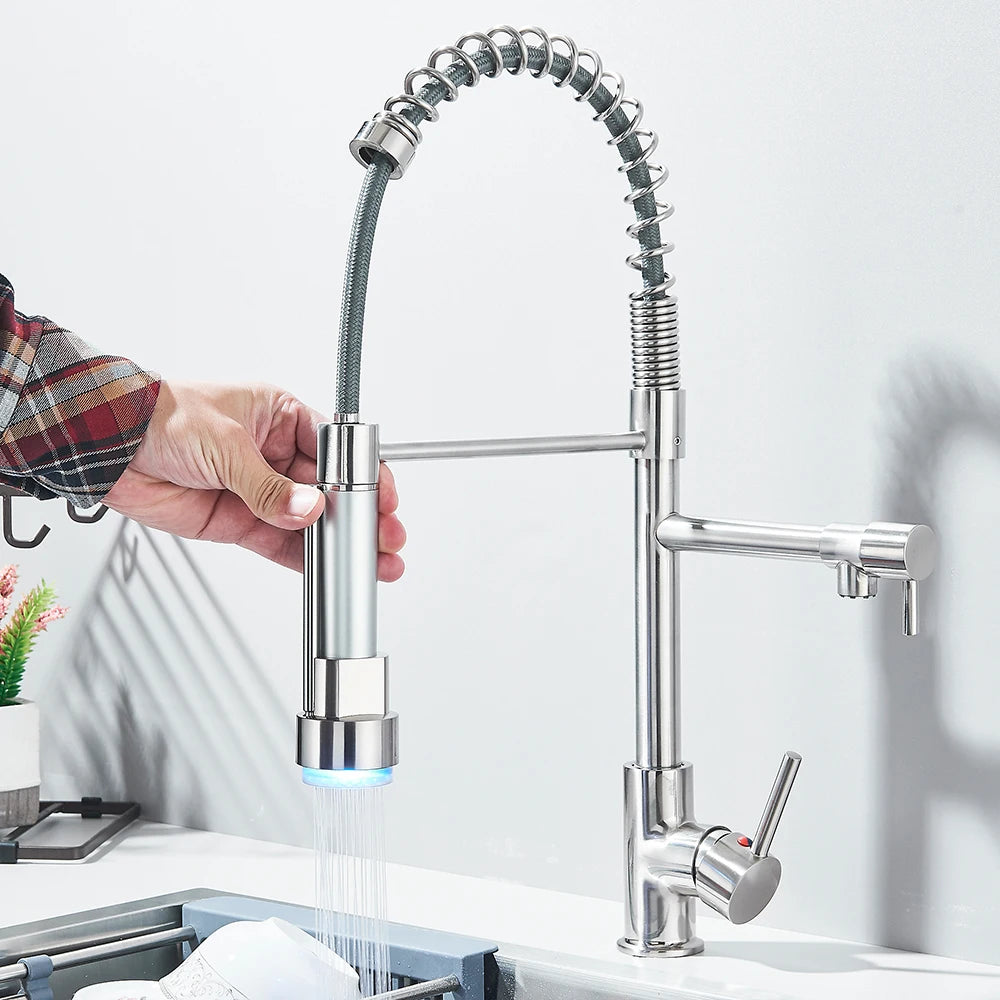 Shinesia Kitchen Spring Pull Down Faucet With 360 Rotation
