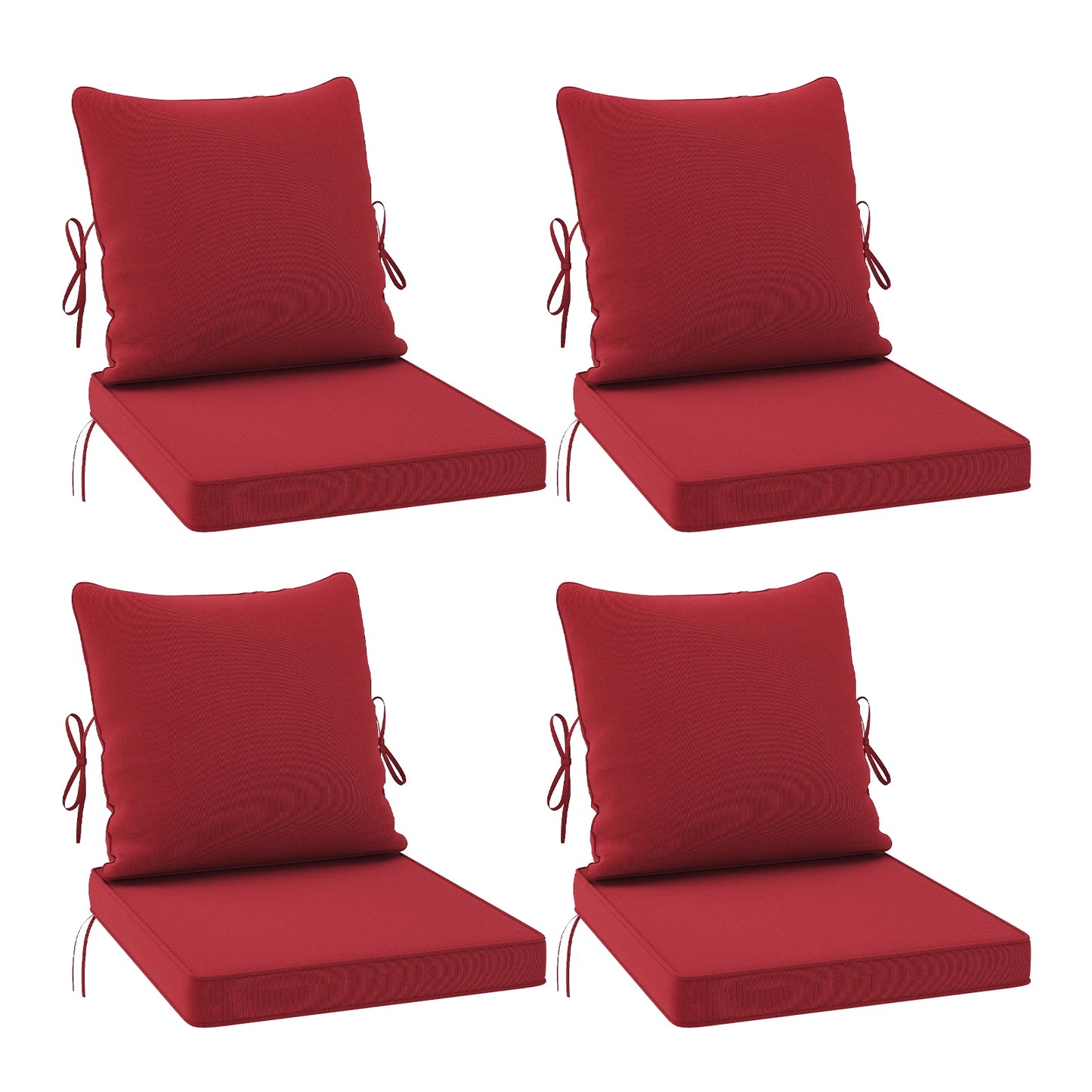 Outdoor Chair Cushions Set of 2, 24"× 24" Outdoor Sofa Replacement Cushions with Removable Cover for Patio Furniture