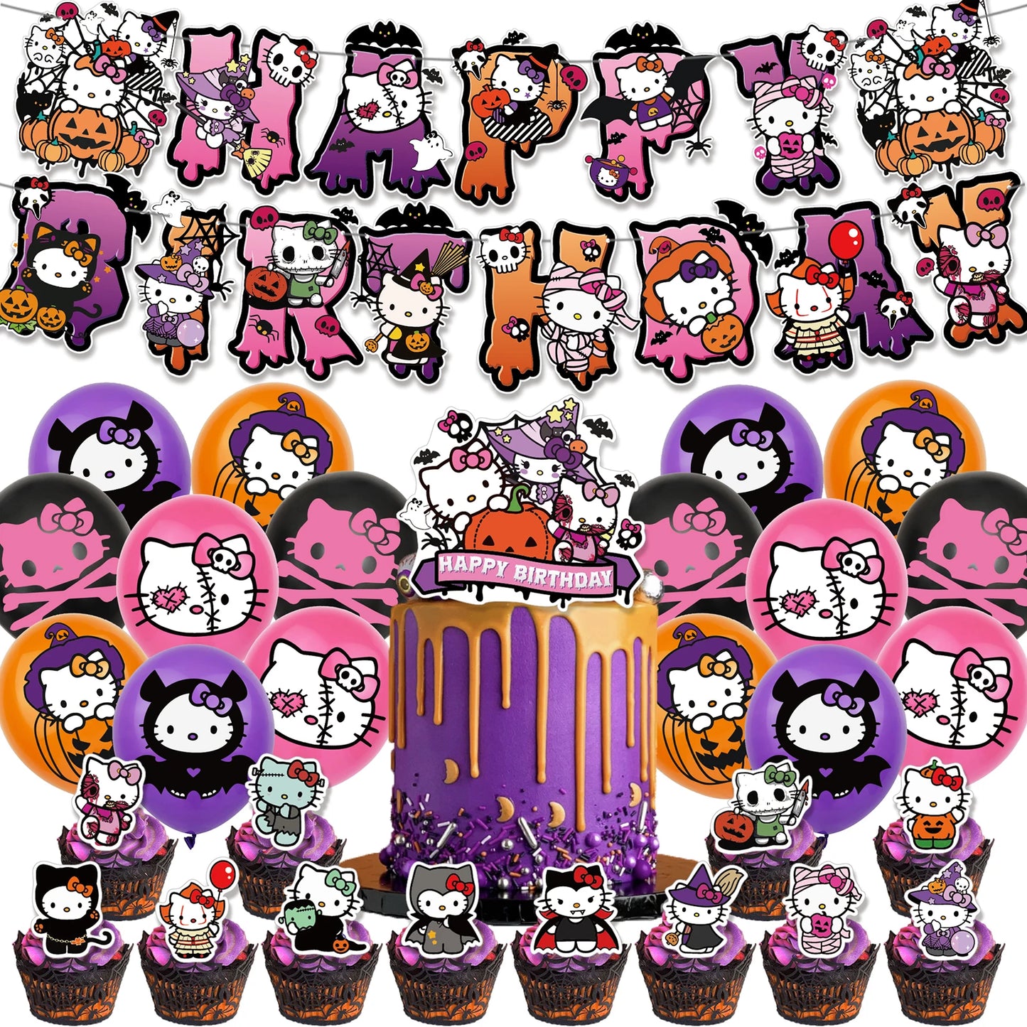 Sanrio Hello Kitty Birthday Party Balloon And Banner Set