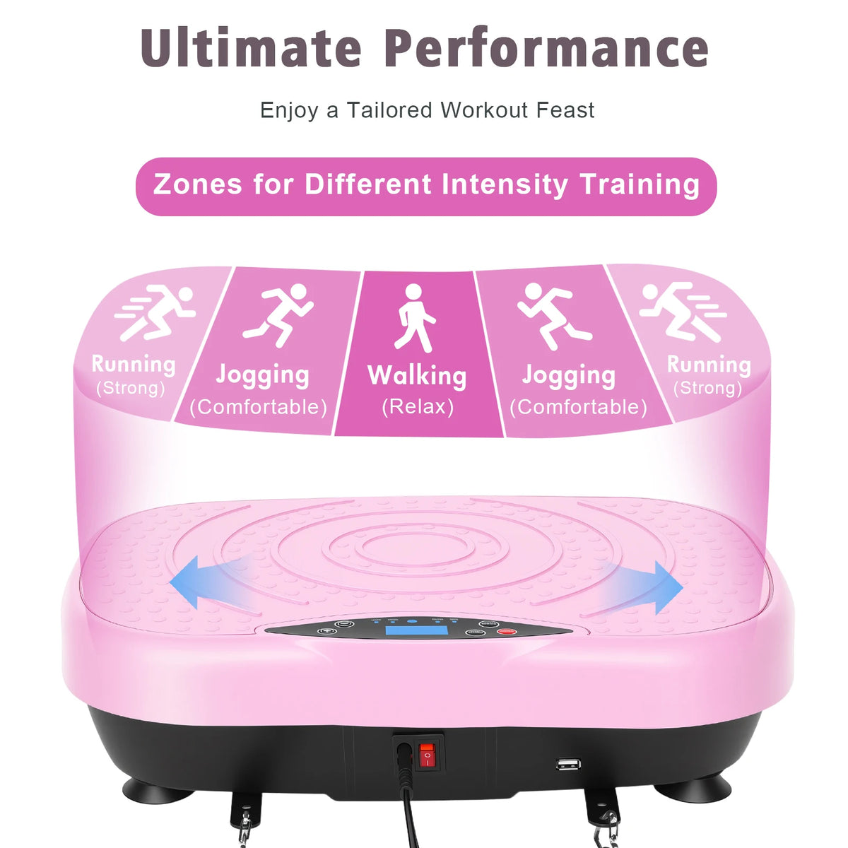 Portable Vibration Plate With Resistance Bands For Full Body Fitness
