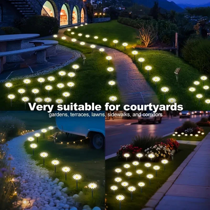 Solar Outdoor Garden Path Lights Waterproof Decorative String