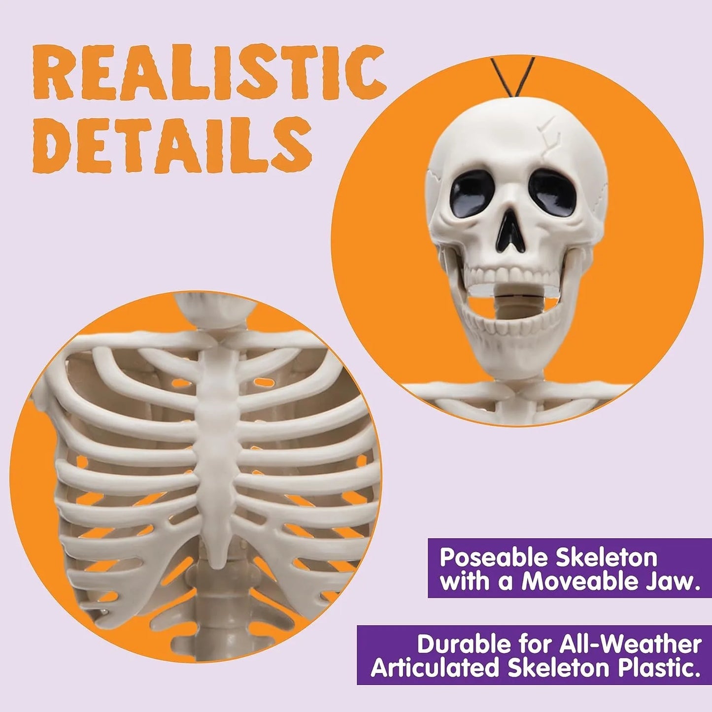Hanging Posable Nylon Skeletons For Halloween Yard Decor