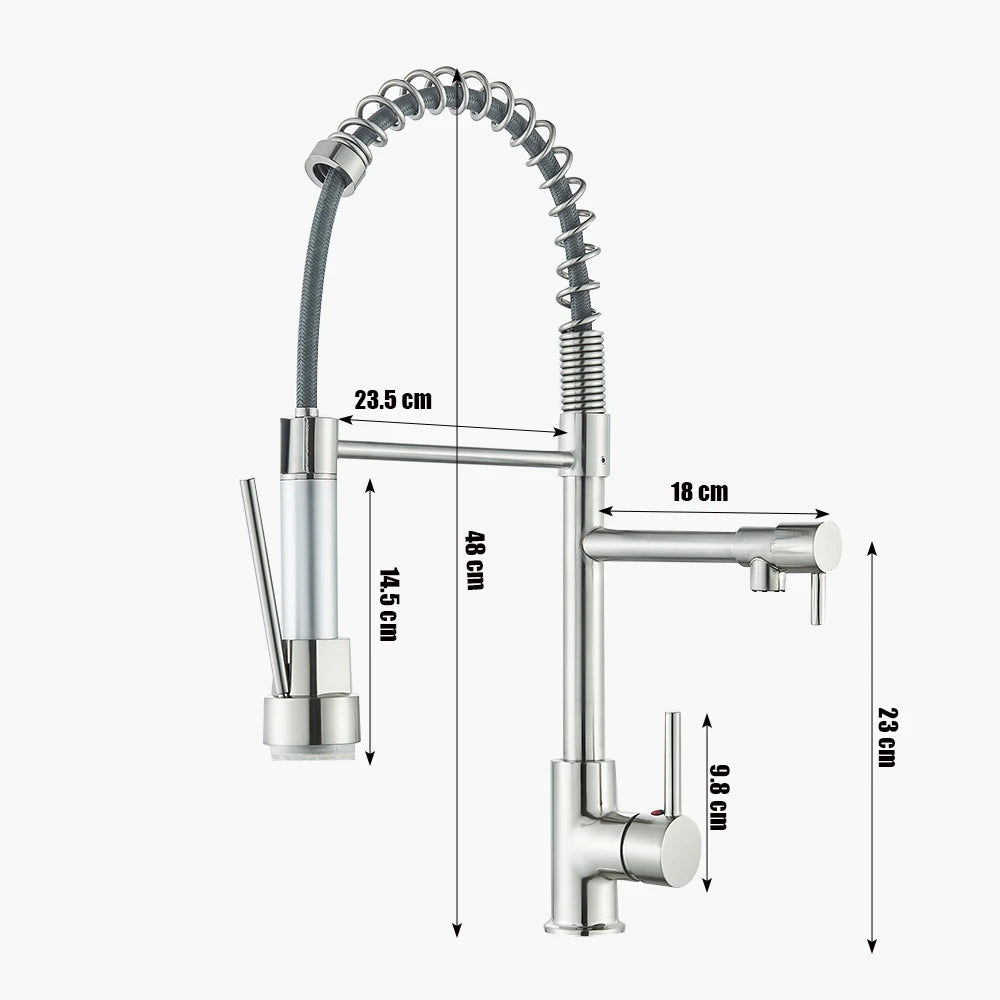 Shinesia Kitchen Spring Pull Down Faucet With 360 Rotation