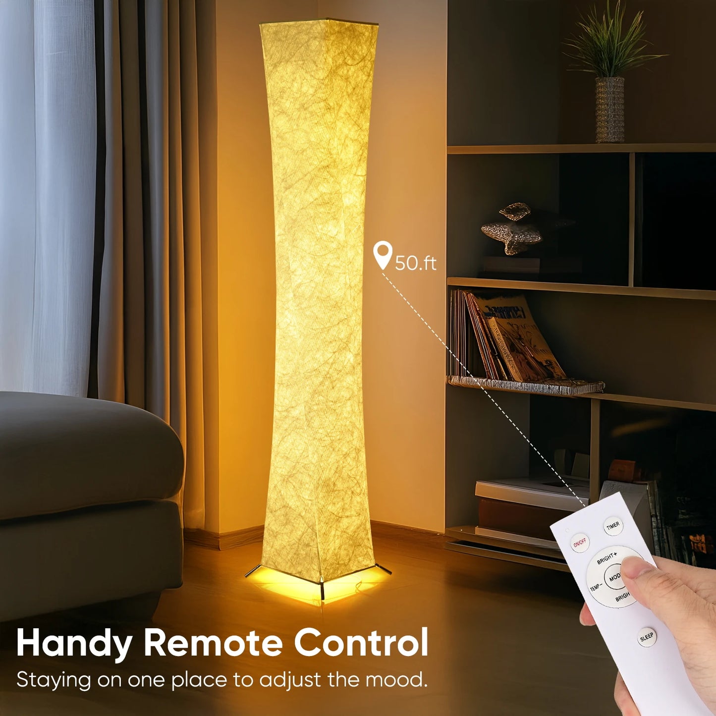 Soft Light Floor Lamp Modern Slim LED Tyvek Shade Lighting