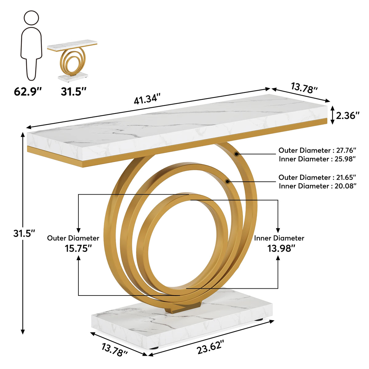 Tribesigns Modern Entryway Console Table for Living Room