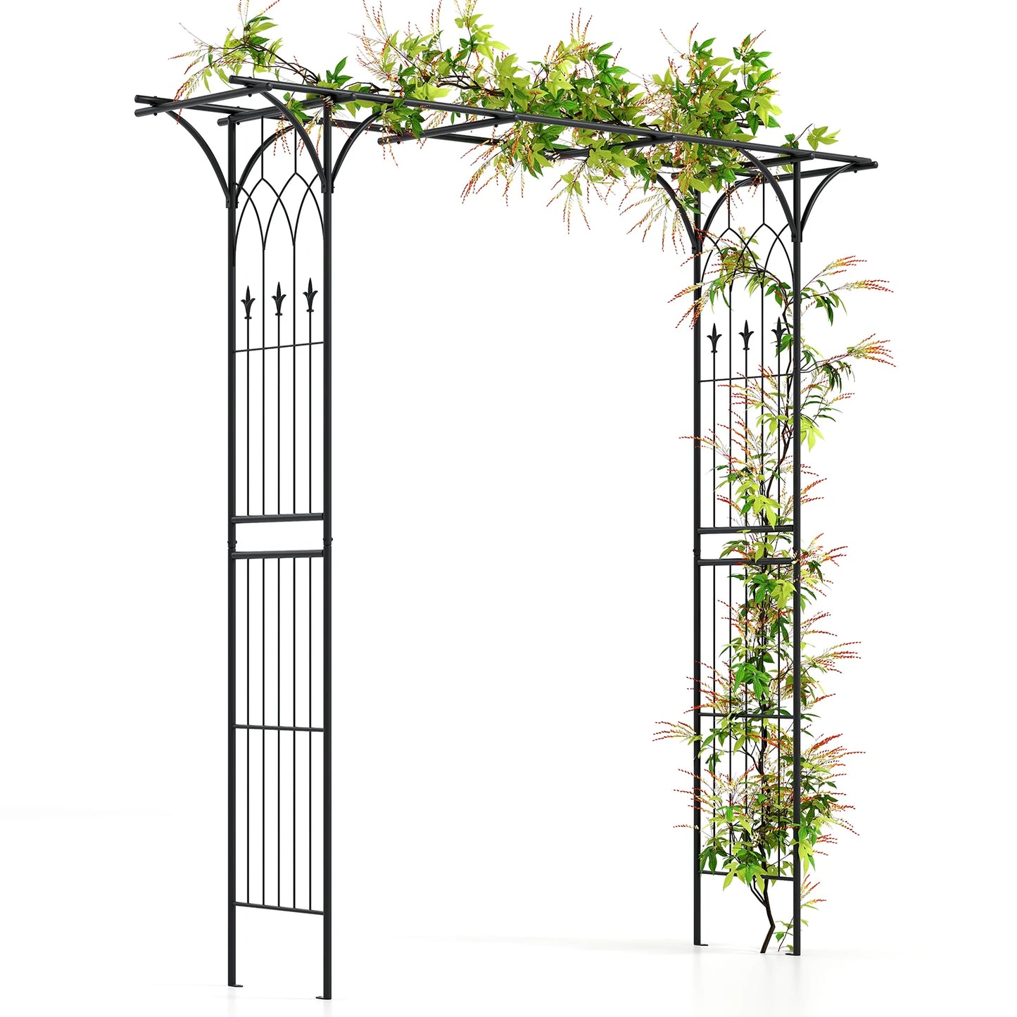 LIFEZEAL Garden Rose Arch Pergola Climbing Trellis Metal