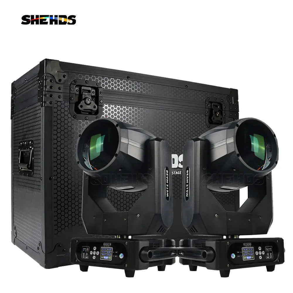 SHEHDS Bulb Beam 275W Moving Head Lighting 8+8+8-Prism With Flight Case For Dj Disco Night Club Wedding Stage Equipment