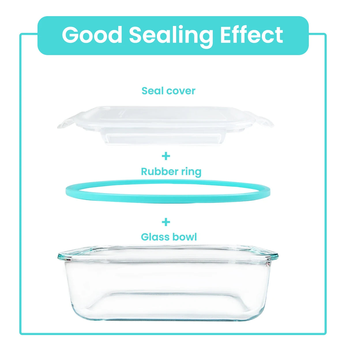 Glass Food Storage Containers Set Leakproof Airtight Microwave Safe Stackable