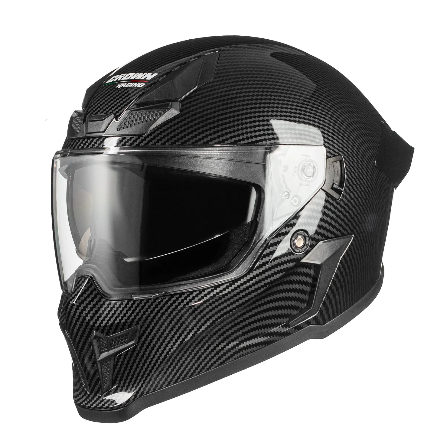 Crown Racing Model-601 Full Face Motorcycle Helmet for Adults, DOT Approved Dual Visor Street Bike Helmet