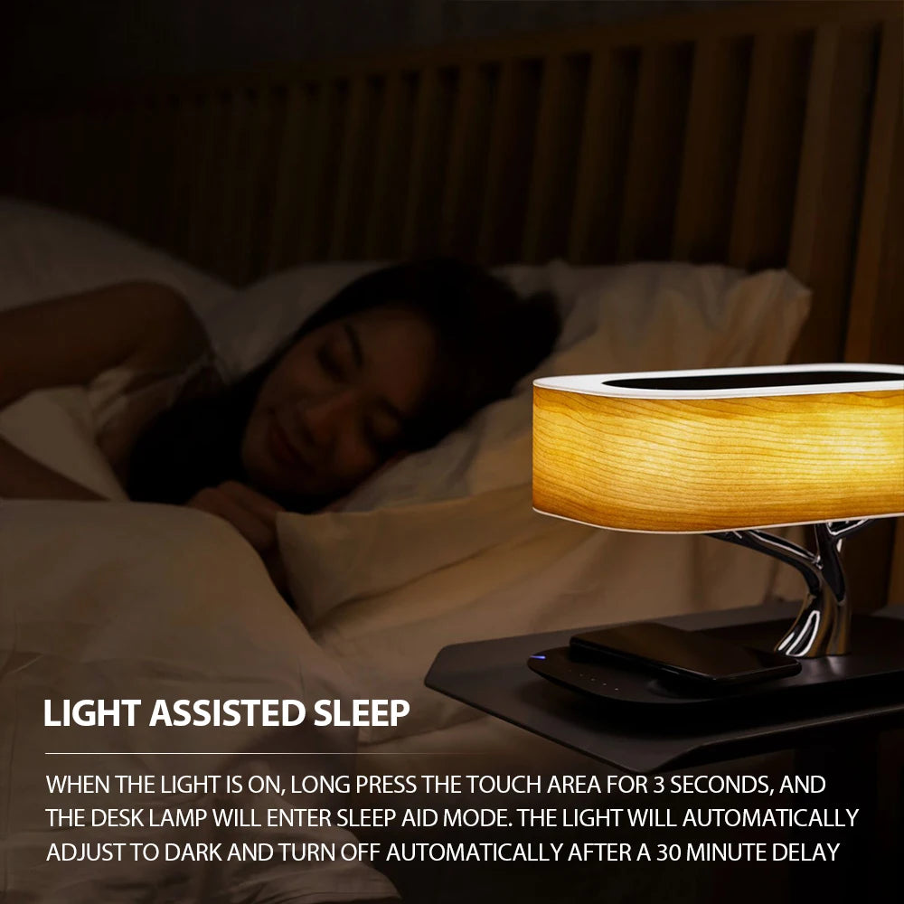 Wireless Charging Speaker Lamp with Ambient Light and Touch Control