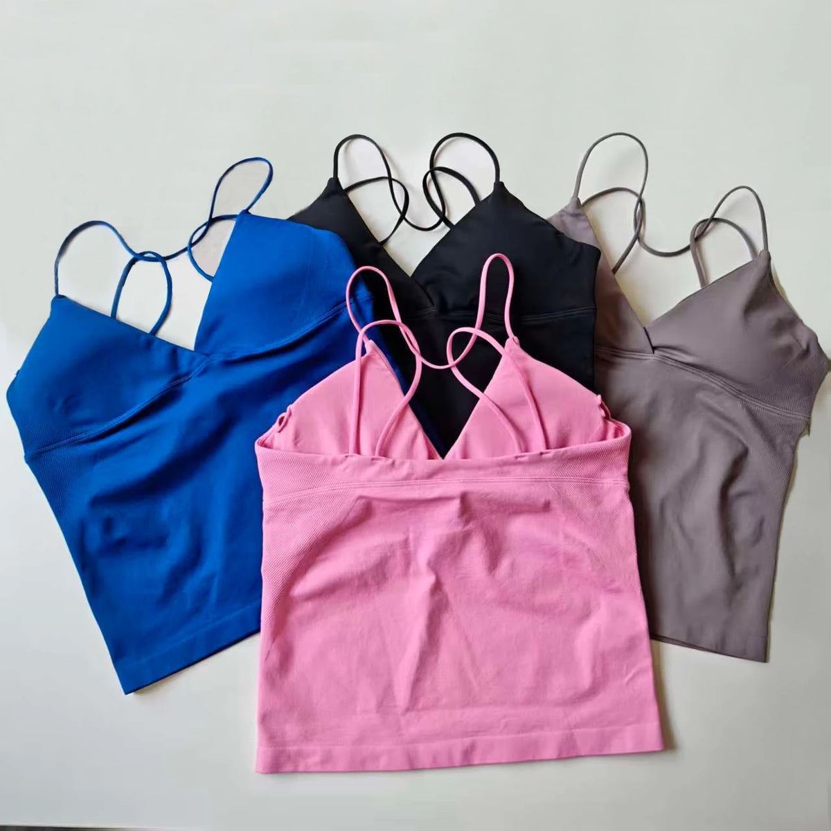 NCLAGEN Women's Twist Front Seamless Yoga Workout Tank Top
