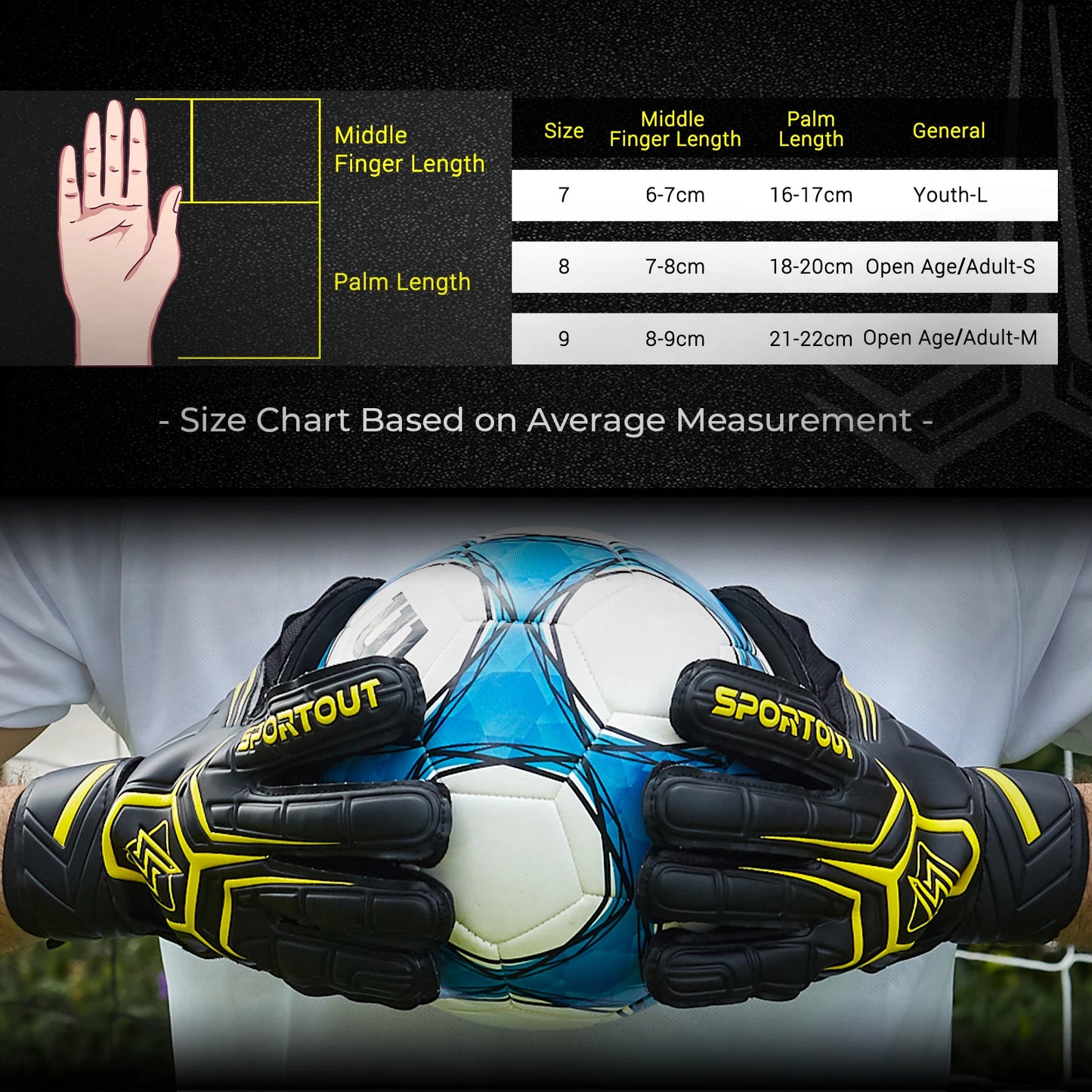 Sportout Goalie Gloves Fingersave For Kids Breathable Soccer