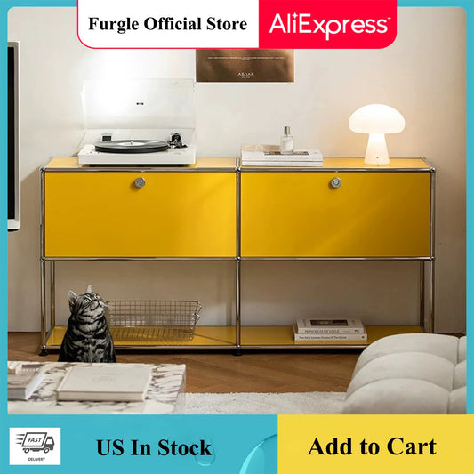 Cottinch Modern Metal Storage Cabinet Sideboard Organizer for Home