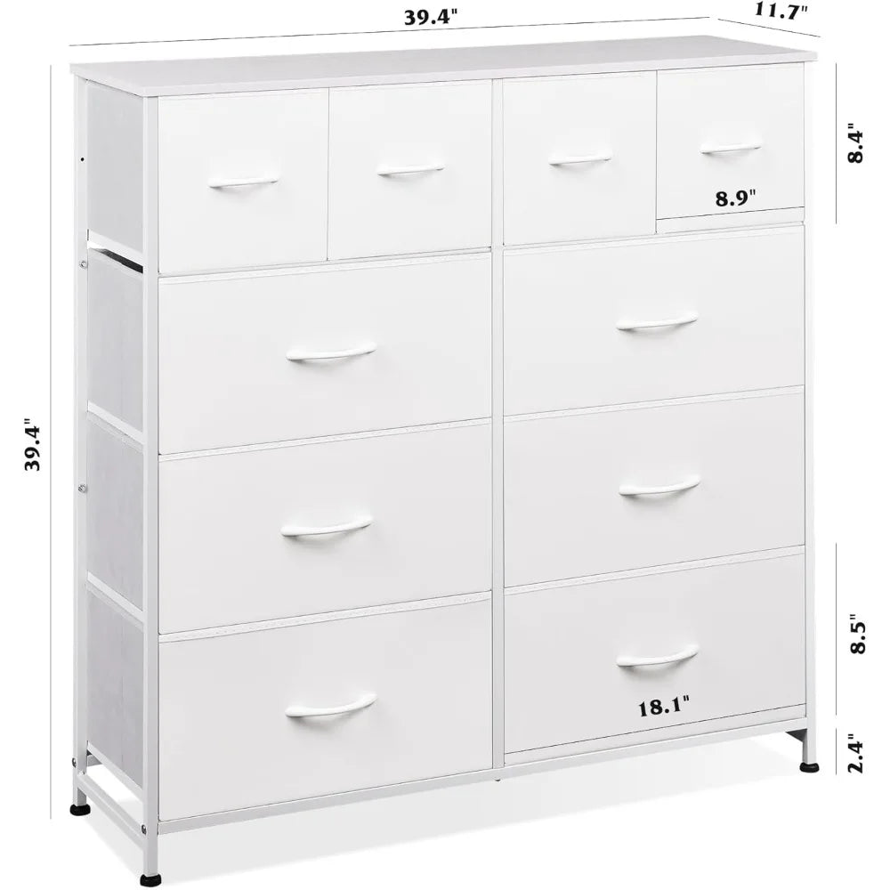 WLIVE Ten Drawer Fabric Dresser for Bedroom and Living Room