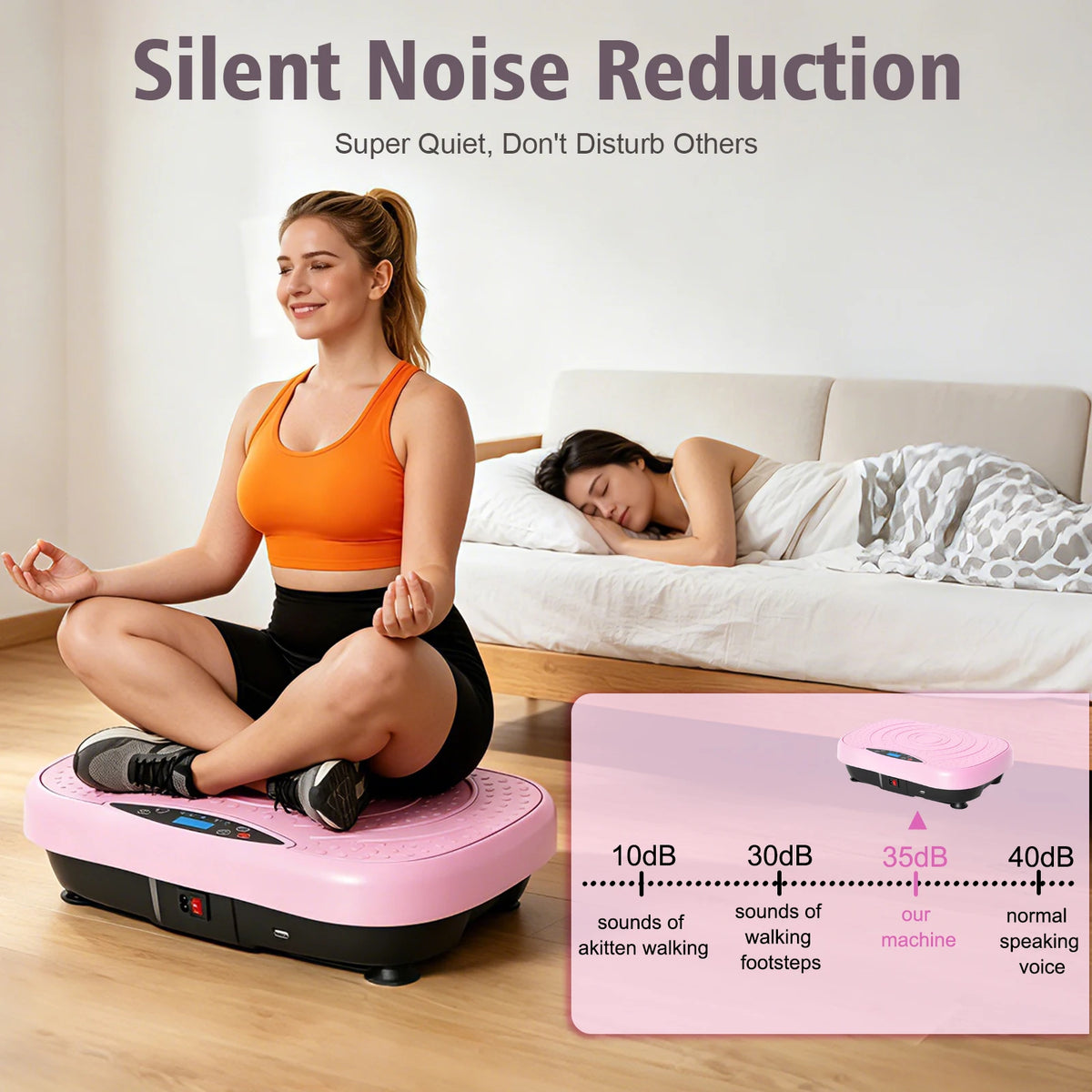 Portable Vibration Plate With Resistance Bands For Full Body Fitness