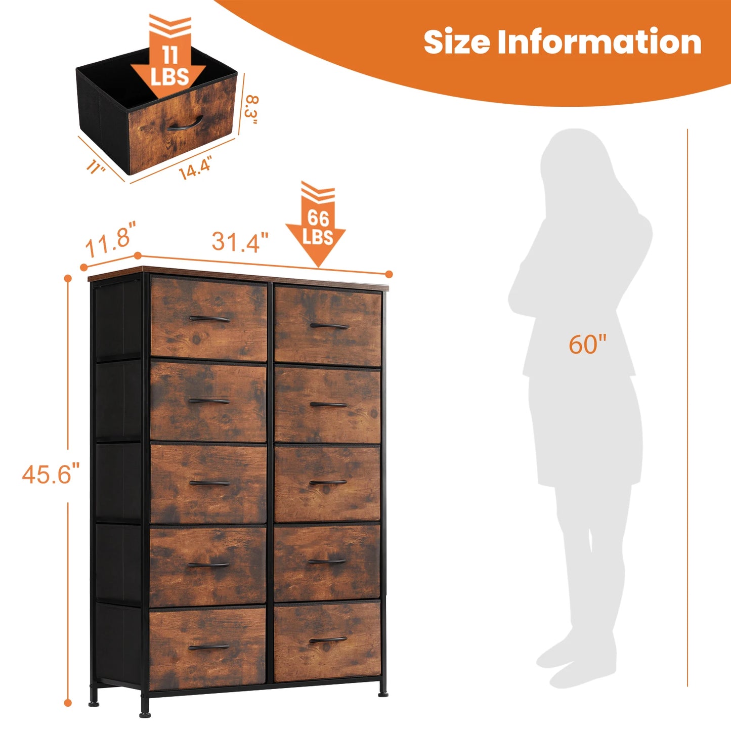 JHK Bedside Table Wardrobe Storage Cabinet With Metal Frame