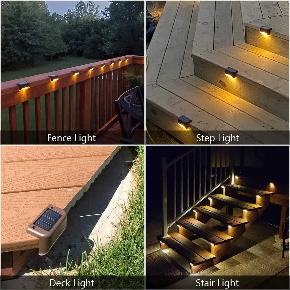 SZRSTH 16 Pack Outdoor Solar Deck Lamps For Stairs And Paths Warm White LED